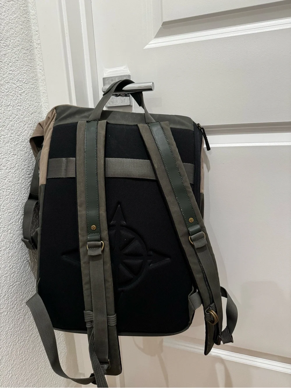 National Geographic Two-Tone Roll-Top Backpack - Khaki & Dark Green